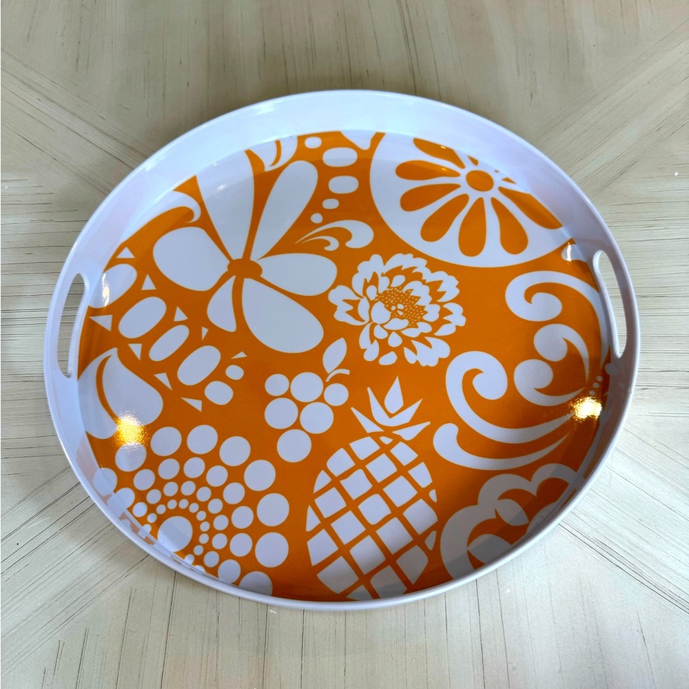 Jessica Shapiro Decorative 14” Floral Tray with Handles